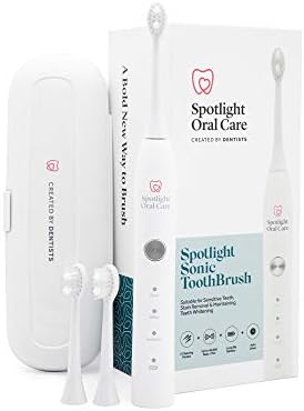 Spotlight Care Oral Sonic Toothbrush | Escova de dentes elétrica suave e eficaz | Timer de 2 minutos do auto-timer | Bateria duradoura | 3 Configurações de velocidade | Até 48000 repetições/min