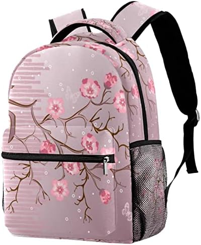 Blossom de cerejeira com mochilas de borboletas Meninas para meninos da bolsa de livros da escola de viagem Caminhando Camping Daypack Rucksack