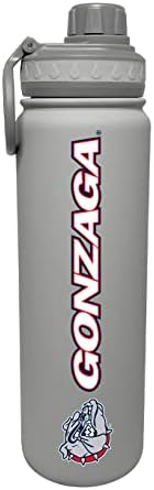 Bulldogs da Universidade Gonzaga 24 oz de aço inoxidável garrafa de água isolada dupla com tampa esportiva - condensação zero - NCAA D1 College Gear - Clip na sua mochila e representante orgulhosamente Zags