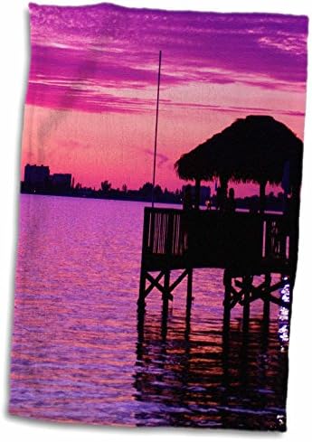 Sunset 3drose Florene Tropic - Purple N Fuchsia Tropic Sunset - Toalhas