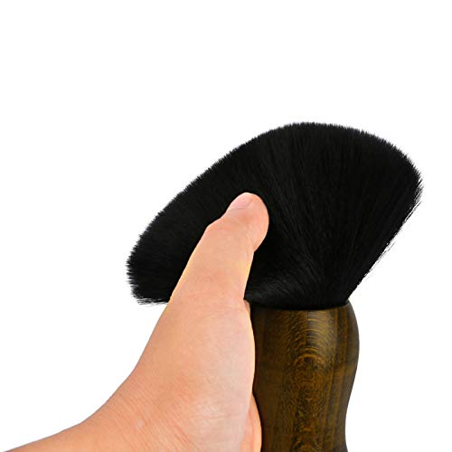 Escova de espanador de pescoço de barbeiro, escova de cabelo de barbeiro grande e macio para corte de cabelo, escovas de varredura de cabelo com kits de corte de madeira de fibra natural de fibra
