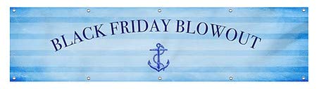 CGSignLab | Black Friday Blowout -Nautical Stripes Banner de vinil ao ar livre pesado | 8'x2 '