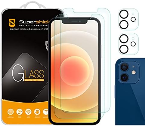 Protetor de tela anti -brilho do SuperShieldz projetado para Apple iPhone 12 + Lente da câmera [vidro temperado] Anti Scratch, bolhas sem bolhas