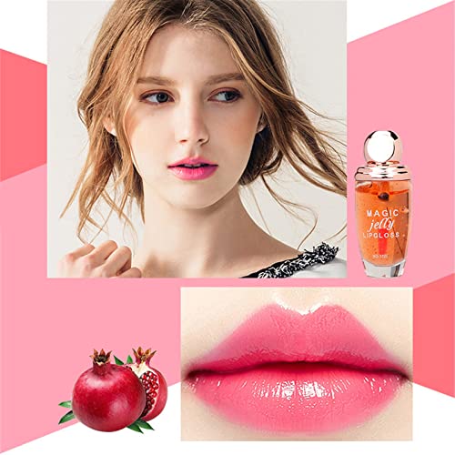 Xiahium Lipids para meninas que mudam de cor com sabor de frutas hidratam e suaviza textura labial que quente aquecendo o esmalte vermelho maquiagem de luz de água de 8 ml de melancia brilho para crianças