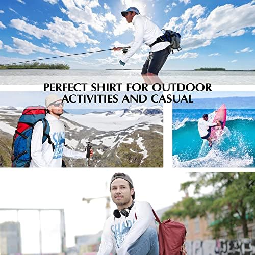 Camisas de manga comprida Weligus para homens pescando camisas de proteção UV