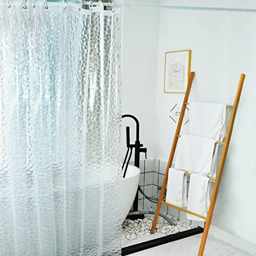 Liner de cortina de chuveiro transparente - cortinas de chuveiro à prova d'água de plástico premium peva, vem com ganchos, instalação fácil - forros de chuveiro de secagem rápida.