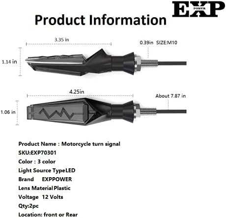 Indicadores de motocicletas exppower 4pcs fluindo luzes de giro de giro indicadores de giro