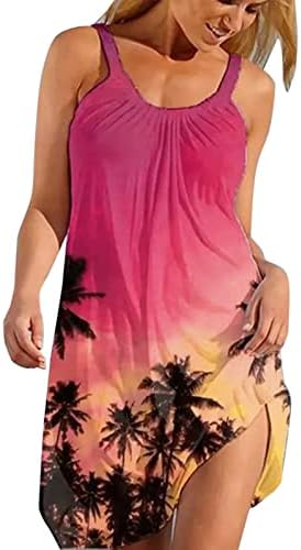Mini vestido de praia nebzciv para mulheres vestidos de férias impressos de verão no Havaí