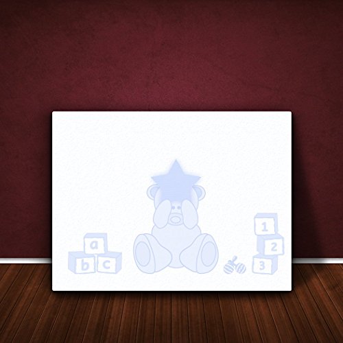 Sentir boa arte de cara sólida grossa, design adorável urso Pequeño - 30 x 20 cm azul Pálido