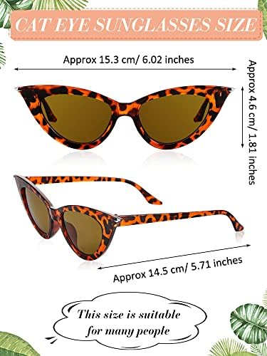 Leinuosen 8 pares óculos de sol retro -gatos óculos de sol vintage Óculos de sol coloridos de soldados da moda para festa