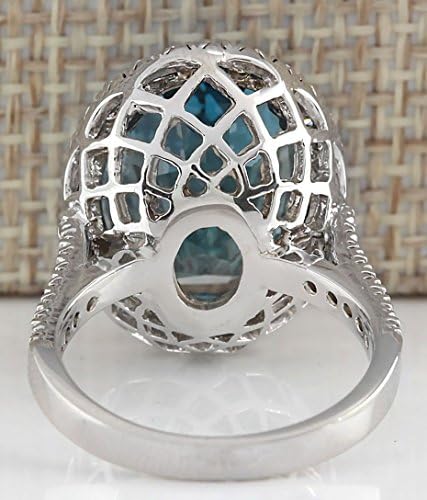Wassana Women Fashion London Blue Topaz Gemstone 925 Sterling Silver Ring Jóias de noiva