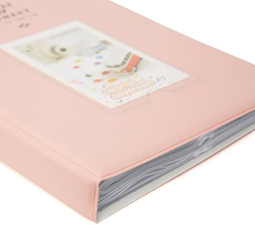 Alohallo 128 bolsos mini álbum de fotos ajustado para fujifilm instax mini 7s 8 8+ 9 25 26 50s 70 90 Câmera instantânea e cartão de nome - rosa