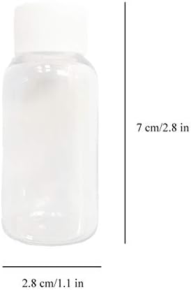 Tamanho do deslocamento - pacote de 96 garrafas de armazenamento de plástico de estimação vazias - 1 oz recipientes reutilizáveis ​​com tampa branca evidente