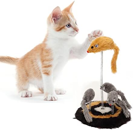 Naroote interativo gatinho resistente a brinquedos resistentes a mola de tédio Easy Relief Spring Mouse Toy for Cats Indoor