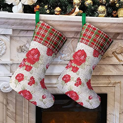Rose Sequin Christmas Stocking Shiny Walling Ornaments Decoration for Natal Tree Holiday Party