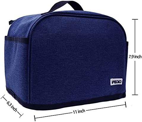 2 Toorrestina de fatia Tamas, capa de torradeira pequena com bolsos para cozinha, proteção lavável e de poeira, azul
