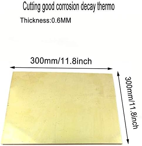 UMKY PLACA DE BRASS H62 Indústria da placa de latão Indústria de experimentos DIY Espessura da folha de 0,6 mm, largura 300