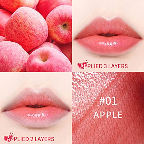 4 cores Conjunto de manchas de tonalidade labial, mancha de lábios aquosos para lábios de veludo, Lip e bochecha Mini batom líquido