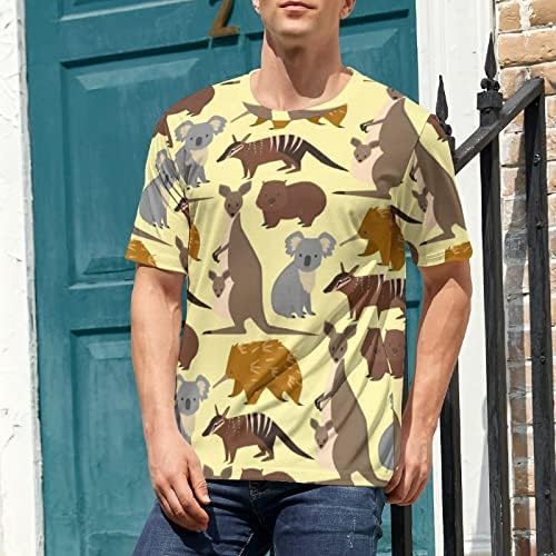 Weedkeycatcat australiano Kangaroo Padrão masculino de impressão básica masculina Camista de manga curta Camiseta curta Tops de treino