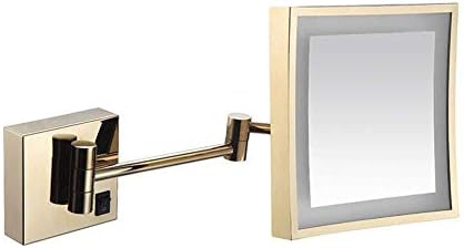 Espelhos montados na parede Maghaving Shaving espelho LED Mirror de banheiro iluminado para vaidade do hotel com ampliação ajustável de 8 polegadas de 8 polegadas 3x carregamento USB