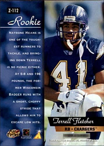 1996 Pinnacle Zenith #Z-112 Terrell Fletcher NM-MT San Diego Chargers Football