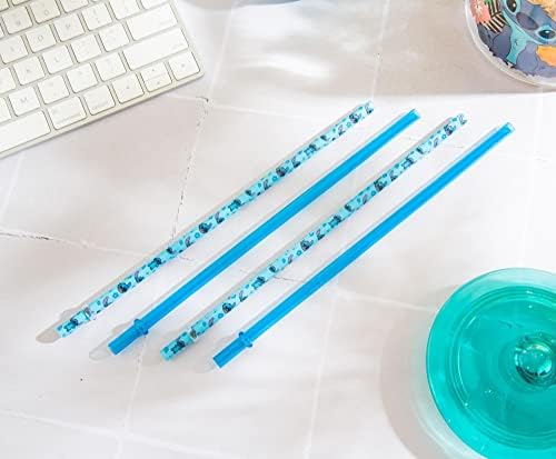 Disney Lilo & Stitch True Azul Reutilizável Plástico para beber para os copos, Boba Milk Tea | Conjunto de 4