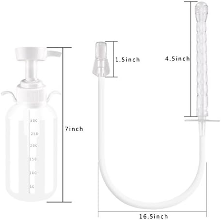 Lifevv Manual Médico Pressão Reutilizável Limpeza Vaginal e Kit do Sistema de Enema Douche com 3 Tips de bico-10 oz