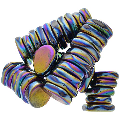 Gemas hipnóticas: 1 lb Rainbow grande hematita magnética Torda pedras - 5-7 PCs AVG - ímãs de ferrite a granel para artesanato,
