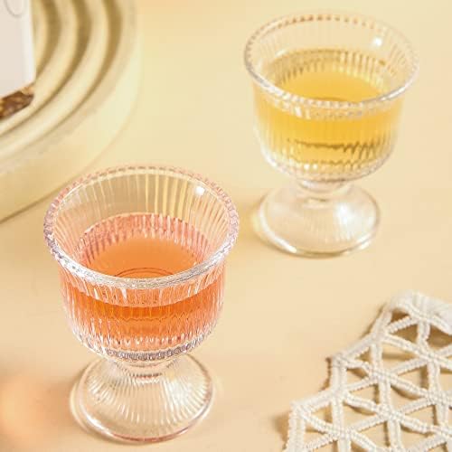 Lysenn Clear Shot Glasses Conjunto de 8 - copos de tequila elegantes listras verticais - vidro de espresso de qualidade premium conjunto de vidro para uísque, bourbon, licor, cordial - 1,5 oz