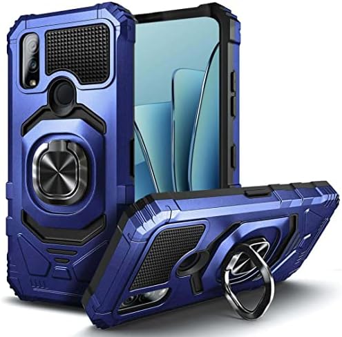 Caso de proteção ao telefone celular de Rome Tech para Durasport 5G UW 6.1 - C6930 - Capa de armadura pesada com Kickstand - Caso magnético de grau militar Dura Sport 5G - azul escuro azul escuro