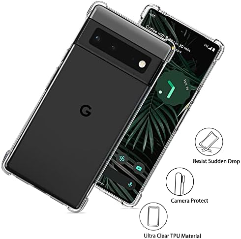 Caso Arae para o Google Pixel 6 Pro 6,71 polegadas, TPU suave e flexível [resistente ao arranhão] Caixa de telefone para Google Pixel 6 Pro 5g 6,71 polegadas, Crystal Clear