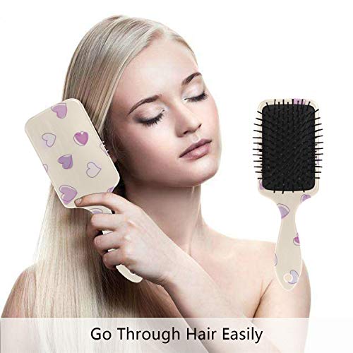 Vipsk Air Almofada escova de cabelo, padrão de amor plástico colorido, boa massagem adequada e escova de cabelo anti -estática para cabelos secos e úmidos, espesso, encaracolado ou reto