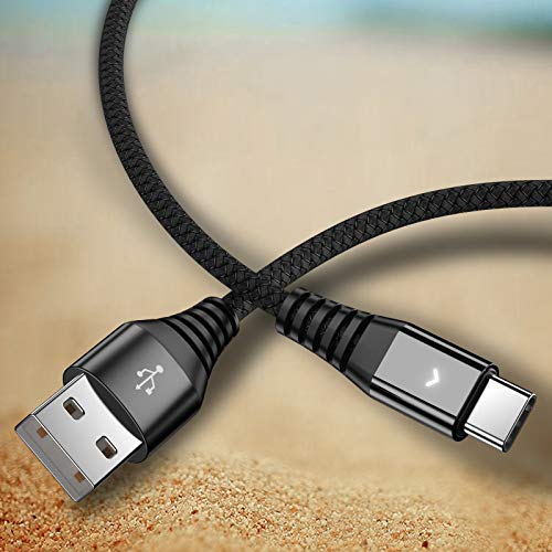 Iflash [2 pacote] Nylon trançado o cabo USB tipo C, USB A 2.0 para USB-C Fast Charger Cord para Samsung Galaxy S10 S9 S8 Plus Note 9 8, Moto Z, V30 V20 G5