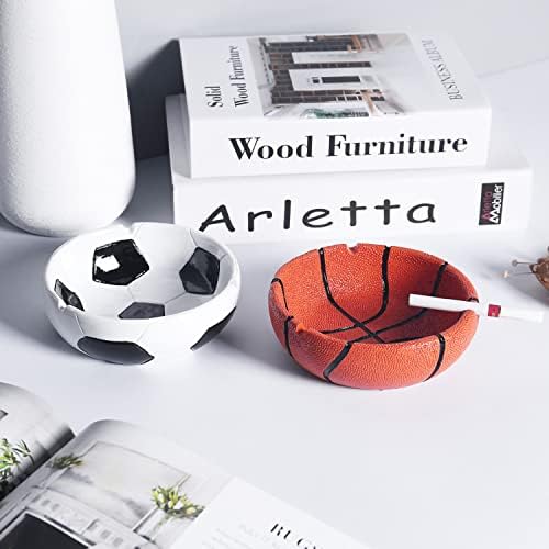 Modelo de basquete Ashtray, modelo de futebol Ashtray, cinzas elegantes resistentes ao calor para decoração de escritório em casa,