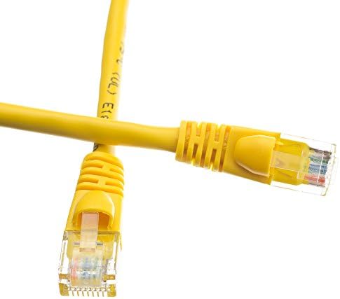 EDRAGON CAT6A Amarelo Ethernet Cabo, bota sem presa/moldada, 100 pés - 1 pacote