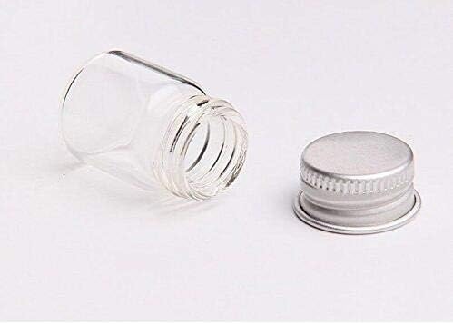 12pcs 5ml/0,17 garrafas de vidro com tampas de alumínio Vasos de vidro minúsculos frascos de decoração diy frascos de doces