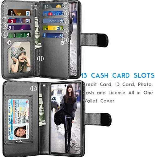 Galaxy Note 10 Caso, Galaxy Note 10 Caixa de carteira, caça -níqueis de cartão de crédito de caixa de luxo carregando