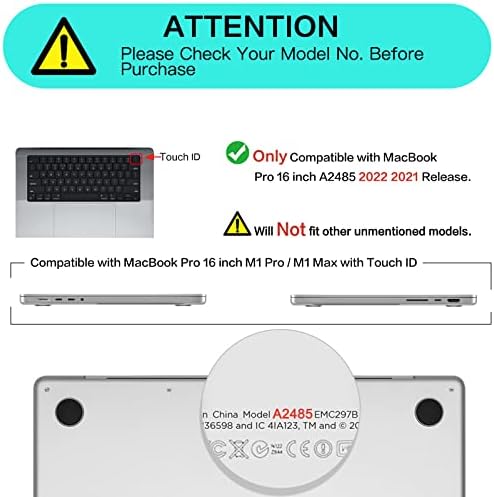 Mosis Compatível com MacBook Pro 16 polegadas Caso 2021 2022 Release A2485 M1, Saco de Manga Vertical e Casa Hard e Plástico Casa