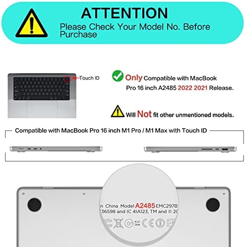 Mosis Compatível com MacBook Pro 16 polegadas Caso 2021 2022 Release A2485 M1, Saco de Manga Vertical e Casa Hard e Plástico Casa e Protetor de Tela e Bolsa de Armazenamento, Midnight Green