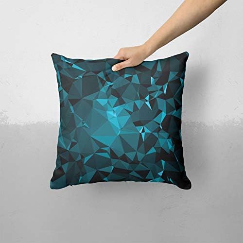Iirov Turquoise e Triângulos Geométricos Negros - Decoração de casa decorativa personalizada Tampa de travesseiro de