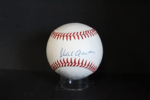 Hank Aaron & Al Downing assinado Baseball Autograph Auto PSA/DNA T16720 - Bolalls autografados