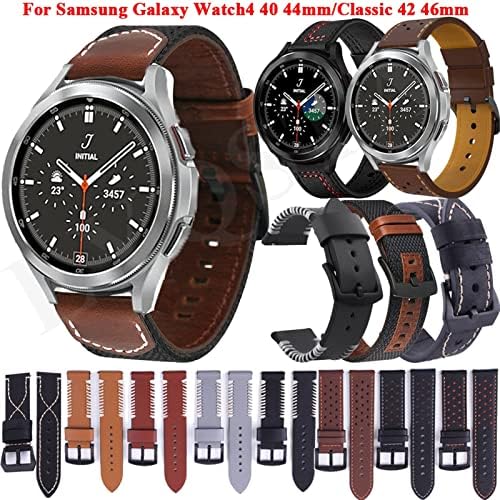 Tiras de couro SNKB 20mm para a faixa de relógio para Samsung Galaxy Watch4 40 44mm/relógio 4 clássico 42 46mm pulseira original pulseira