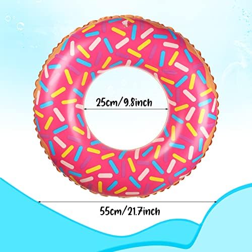 8 PCS Kids Donut inflável 21,7 polegadas Sprinkle Donut Pool Floats Donut Brinquedos infláveis ​​de tubo de natação Decorações coloridas de festa de donut anel flutuante para natação, flutuação