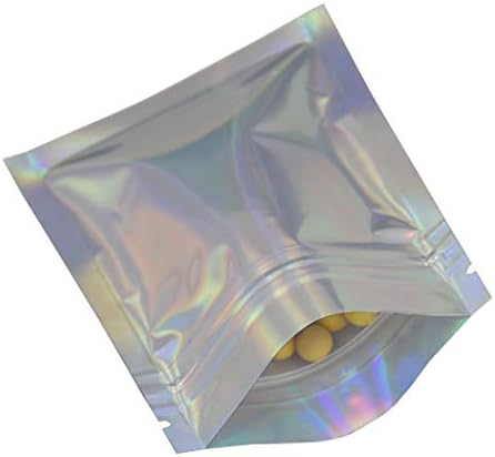 FUNPA 100pcs saco de ziplock saco holográfico de ziplock plana de ziplock bolsa de embalagem ziplock