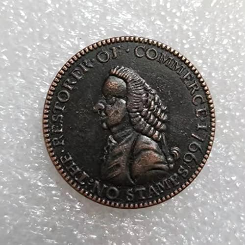 Antigo Artesanato 1766 Coin Comemorativo de Bronze Irlandês 1488