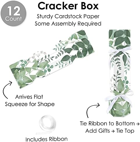 Big Dot of Happiness Boho Botanical - Sem Greenery Party Favors Favors - Caixas DIY Cracker - Conjunto de 12