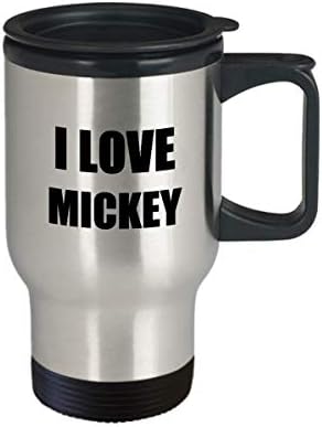 I Love Mickey Travel Caneca Funny Gift Ideia Novelty Gag Coffee Tea 14oz Aço inoxidável
