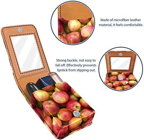 Caixa de batom de frutas com suporte de brilho labial espelhado portátil caixa de armazenamento Bolsa de maquiagem de maquiagem Mini