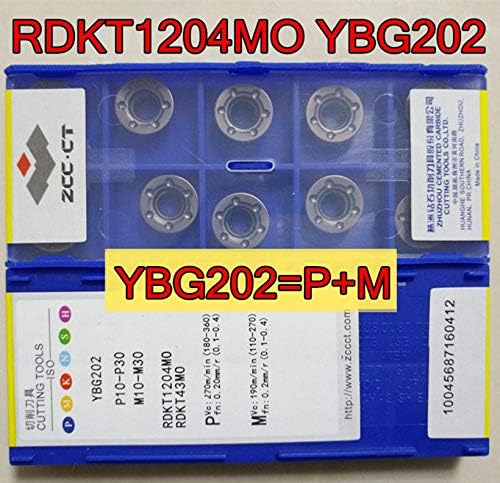 FINCOS RDKT1204MO YBG202 = R6 10PCS 50pcs 100pcs CNC CARBIDE INSERT ZCC.CT YBG202 Processamento: Aço inoxidável e aço -: R6 100pcs)