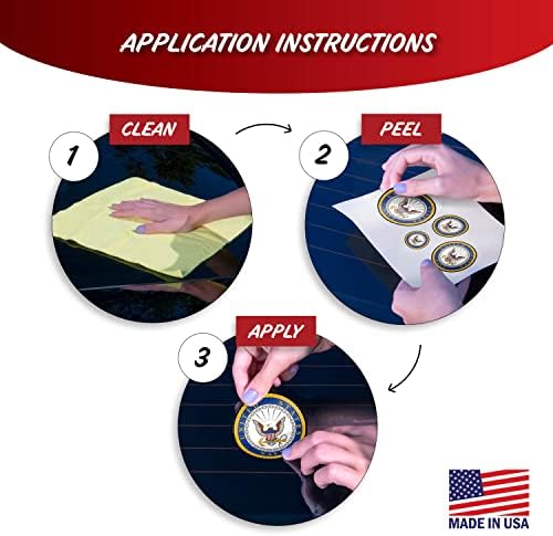 Oficialmente licenciado Decalques da Marinha dos EUA - 4 peças EUA adesivos militares para caminhões ou janelas de carro, telefones,